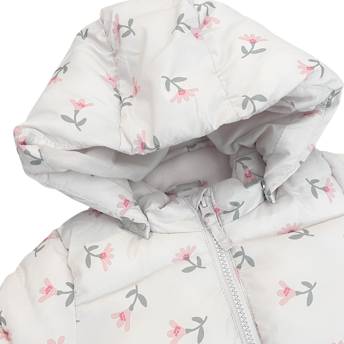 H+M Floral Water-Repellent Puffer Jacket - size 12-18m