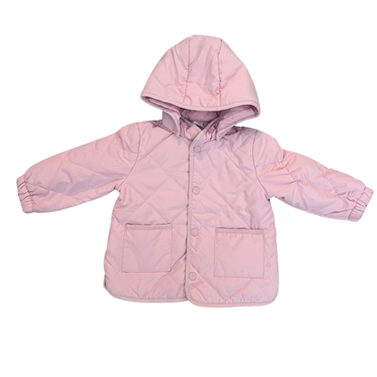 H+M pink quilted jacket - size 12-18m