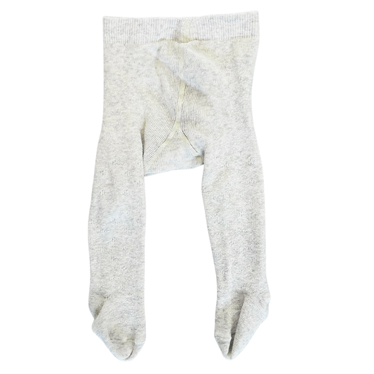 Jamie Kay Pointelle knitted tights in oatmeal melange - size 0-6m