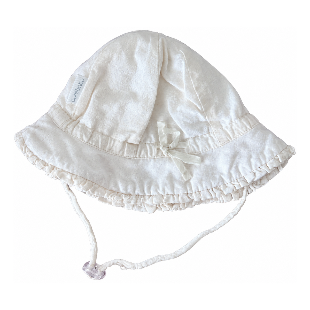 Purebaby Ruffle sunhat - size medium (1-2Y)