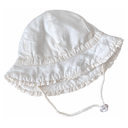 Purebaby Ruffle sunhat - size medium (1-2Y)