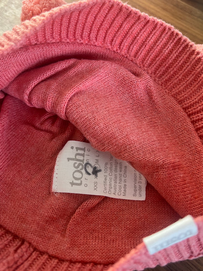 Toshi beanie in snowy coral - size small (approx. 8-12 months) image 1