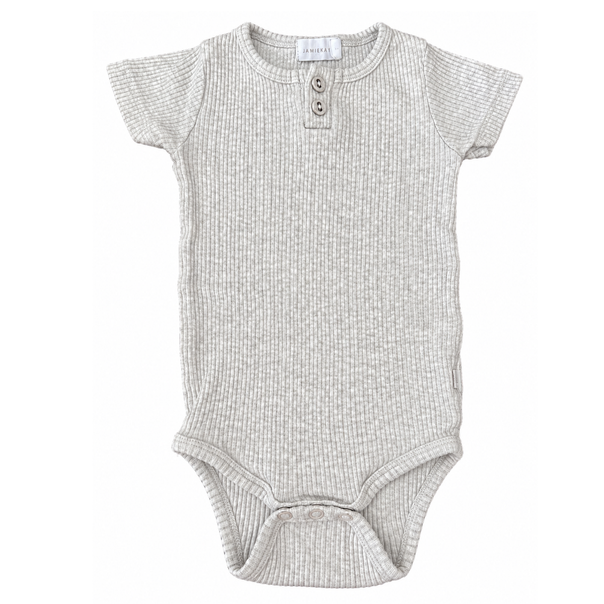 Jamie Kay Oatmeal Marle Modal Rib Tee Bodysuit - size 1
