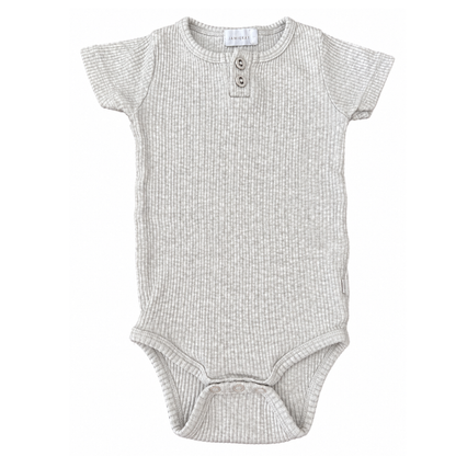 Jamie Kay Oatmeal Marle Modal Rib Tee Bodysuit - size 1