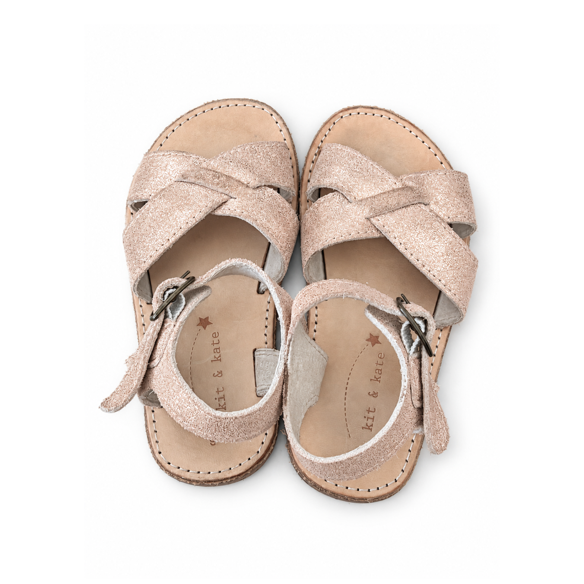 Kit & Kate Rose Gold Sunday Sandals - size EU 23