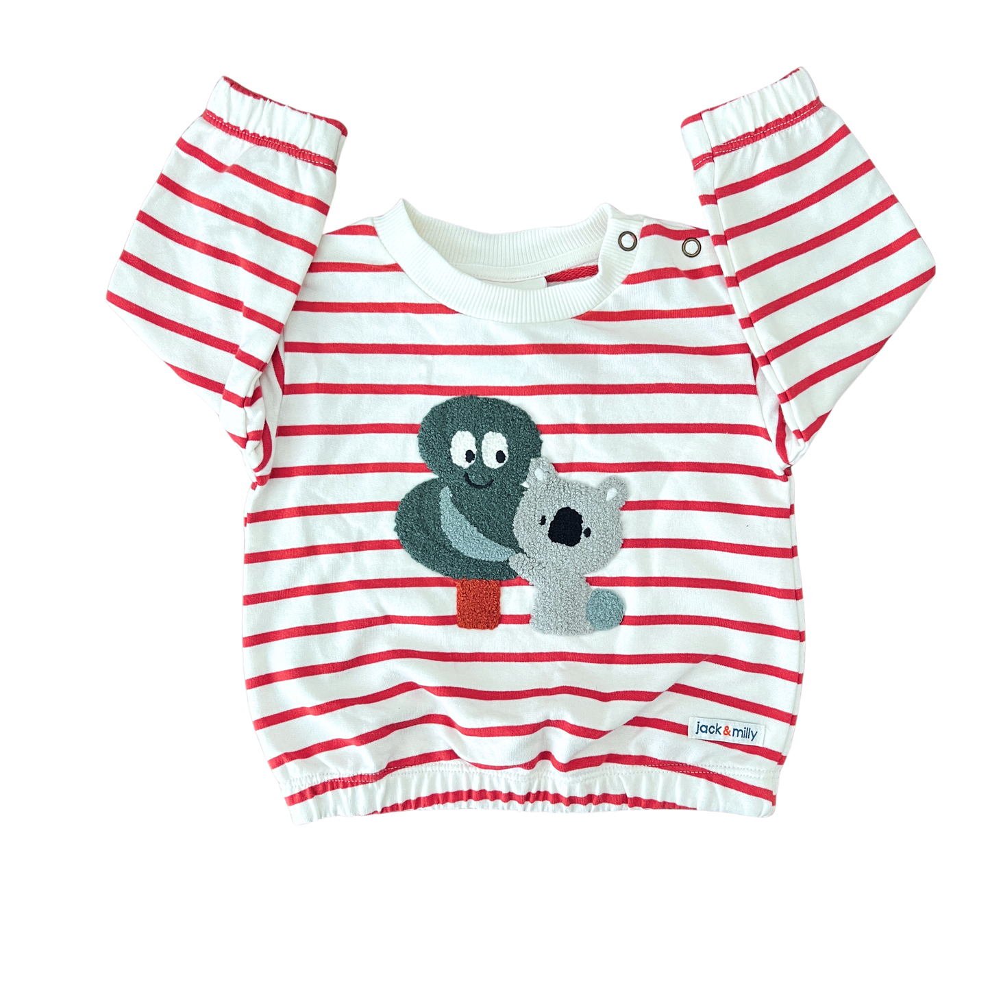 Jack & Milly Striped boucle koala top & pant set - size 00