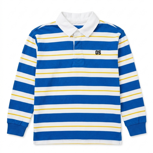 Milkshake stripe rugby polo top - size 5 image 0