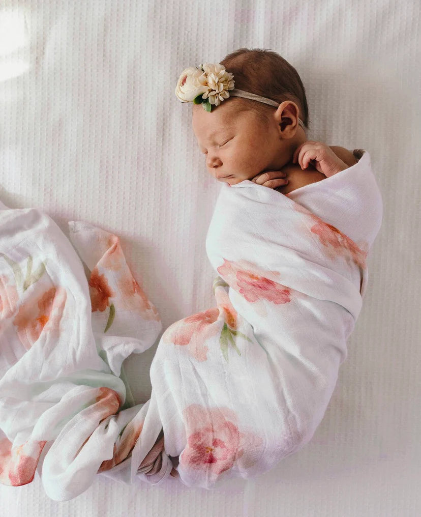 Snuggle Hunny sorbet bloom organic muslin wrap image 0