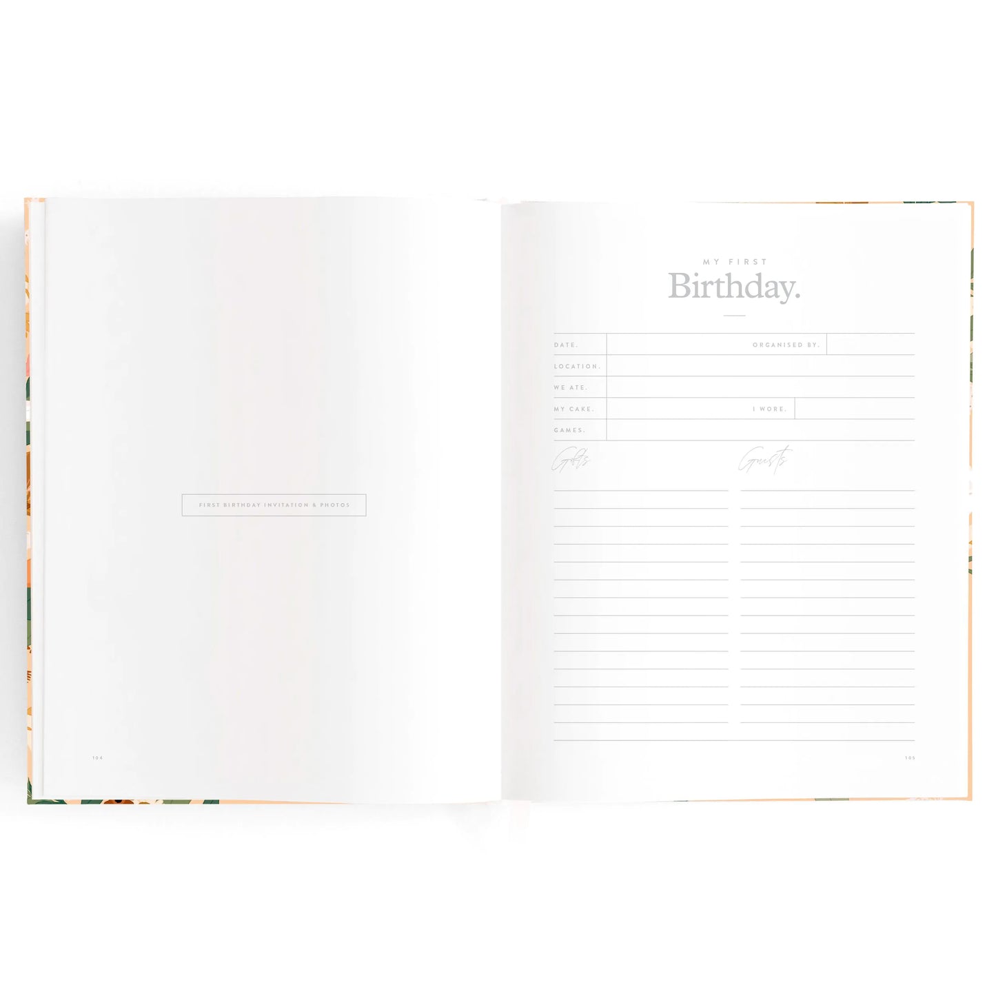 Fox and Fallow baby milestones book years 0-6 - floral image 3