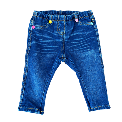 Dymples Organic Frill Neck Rib Tee & Jeans Set - size 000