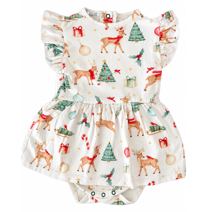 Snuggle Hunny Prancer & Friends Short Sleeve Organic Dress - size 1