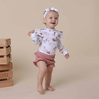 Snuggle Hunny pony pals long sleeve organic bodysuit - size 0 image 2