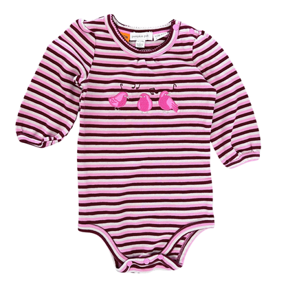 Pumpkin Patch stripe romper - size 1 image 0