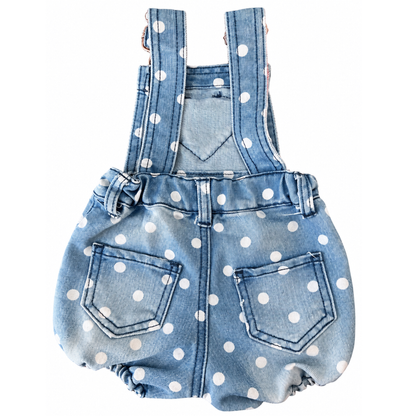 Baby Berry Spotty Denim Shortall - size 0000 (big make)