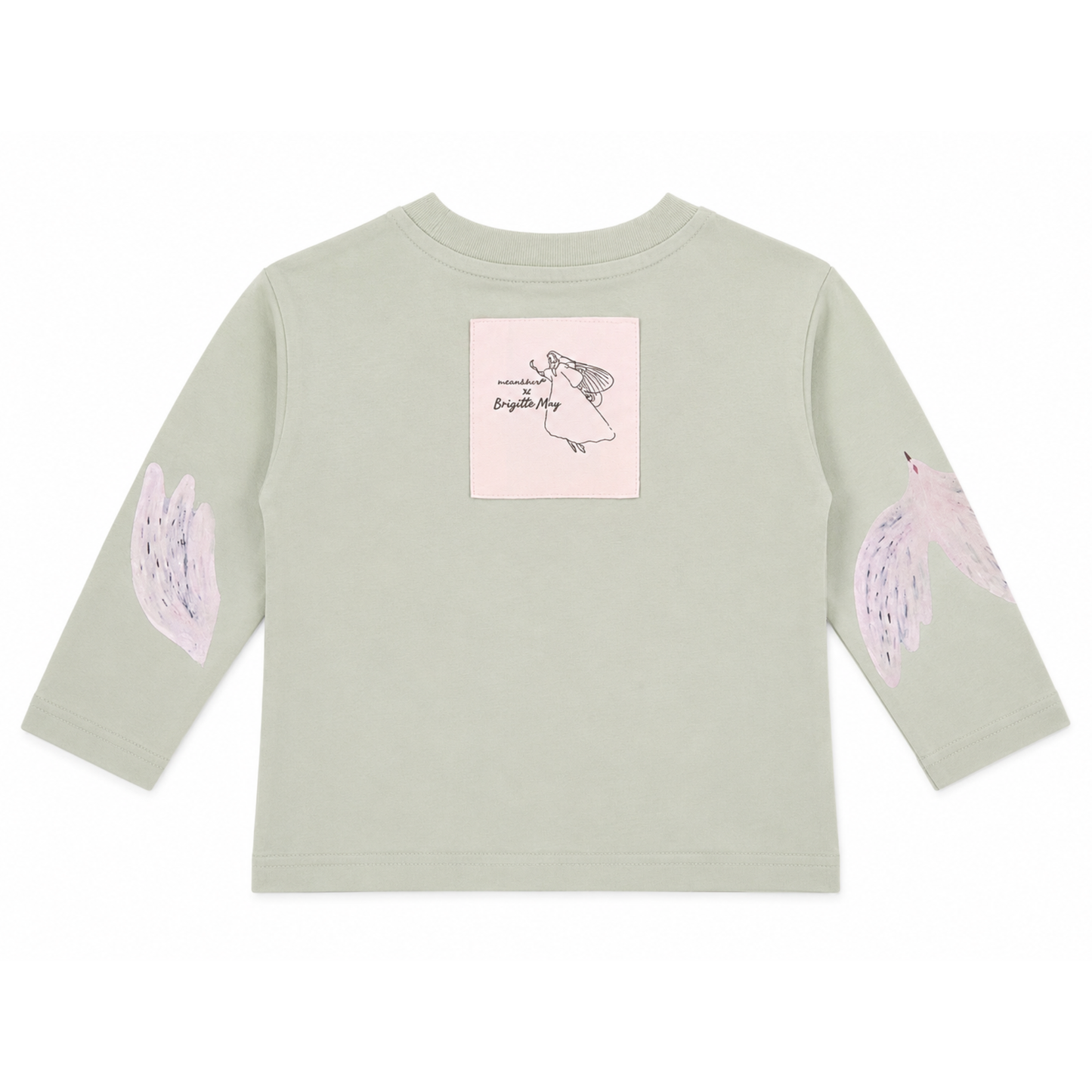 Brigitte May fairy folk long sleeve tee in sage image 1