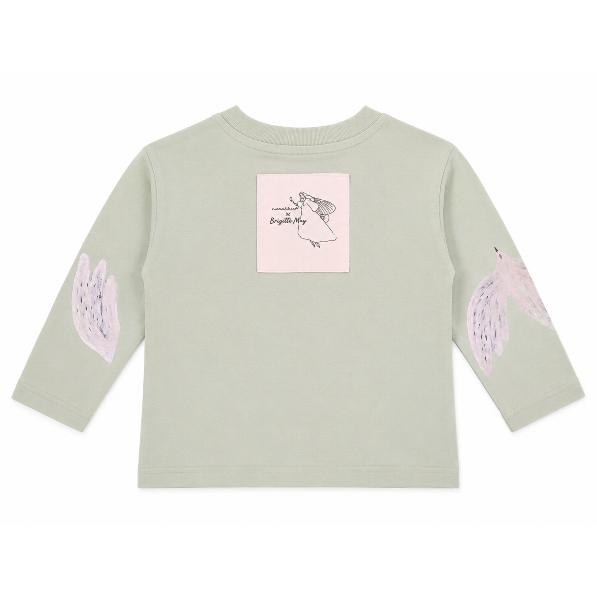 Brigitte May fairy folk long sleeve tee in sage image 1