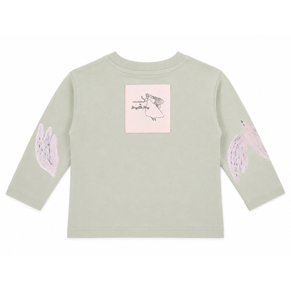 Brigitte May fairy folk long sleeve tee in sage image 1