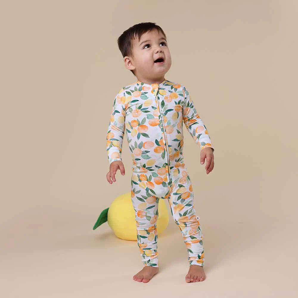 Snuggle Hunny citrus squeeze organic convertible romper - size 2 image 2