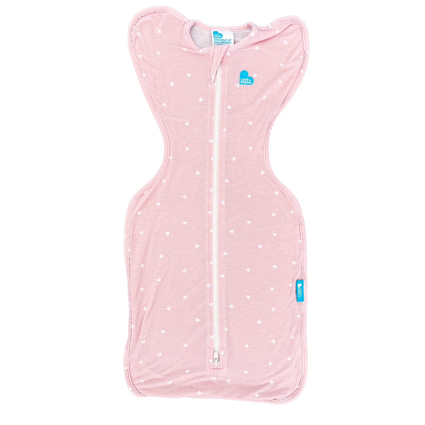 Love To Dream Swaddle Up™ 0.2 TOG bag in blush hearts - size small image 0