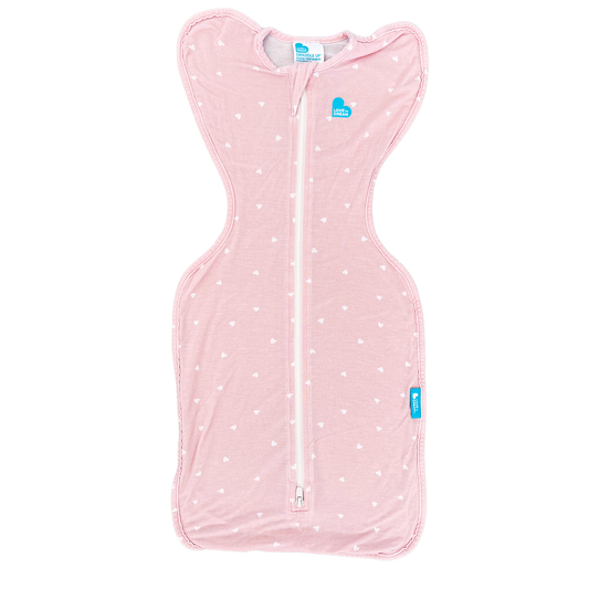 Love To Dream Swaddle Up™ 0.2 TOG bag in blush hearts - size small image 0