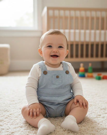 Purebaby blue overalls - size 00 image 1