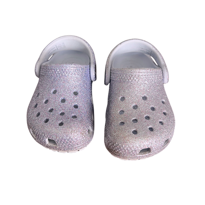 Crocs toddler classic clogs in purple glitter - size C6 (EU 22-23 ~ 13.2cm) image 1