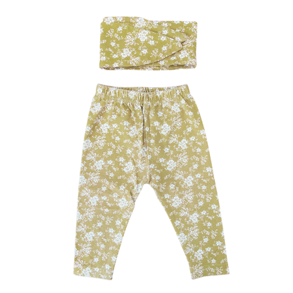 Jamie Kay Legging + headband set in caramel floral - size 000