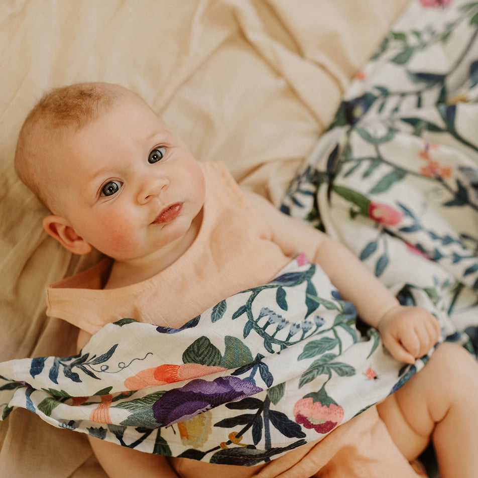 Snug as a Bub & Co summer garden muslin baby swaddle image 1
