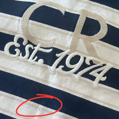 Country Road Navy Stripe Est. 1974 T-shirt - size 5