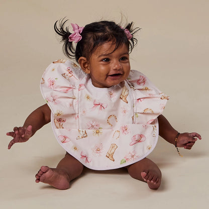 Snuggle Hunny Boots & Bows frill snuggle bib