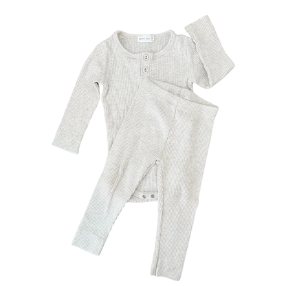 Jamie Kay Body suit + legging set in oatmeal melange - size 0