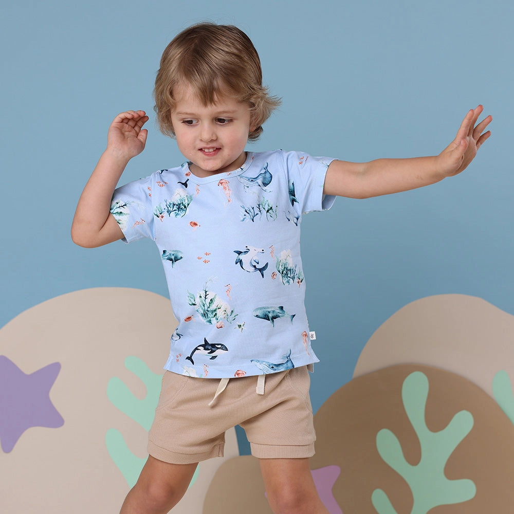 Snuggle Hunny blue ocean organic t-shirt - size 2 image 2