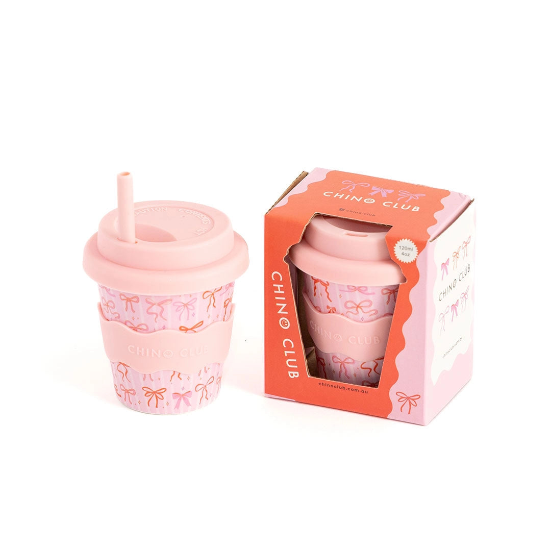 Chino Club - Bows Babychino Cup 4oz + straw image 1