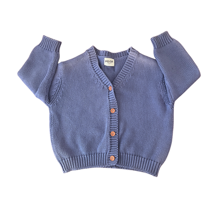Ponchik Blue V-Neck Knit Cardigan - size 4