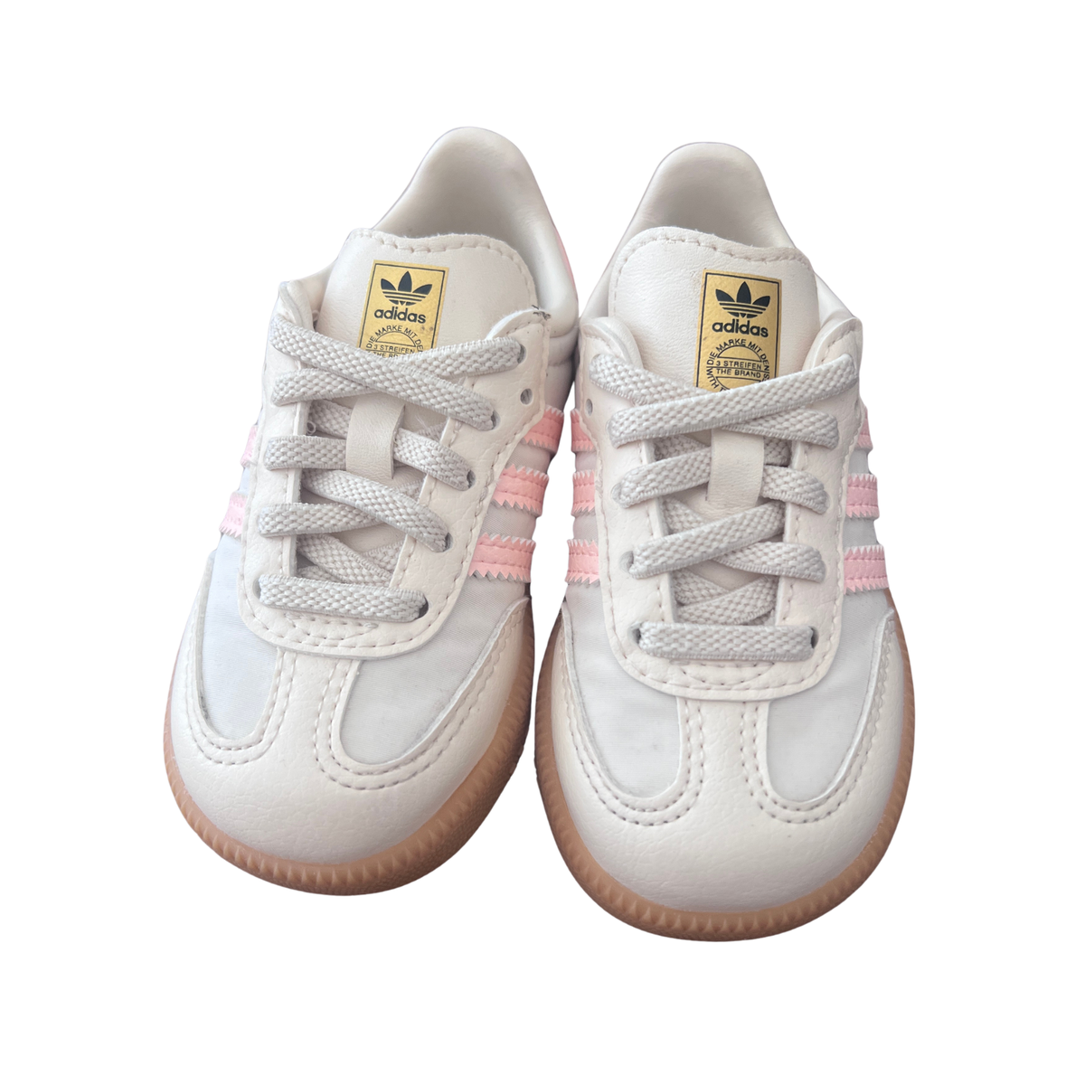 Adidas Samba Toddler White Orange Gum Sneakers - size EU 20