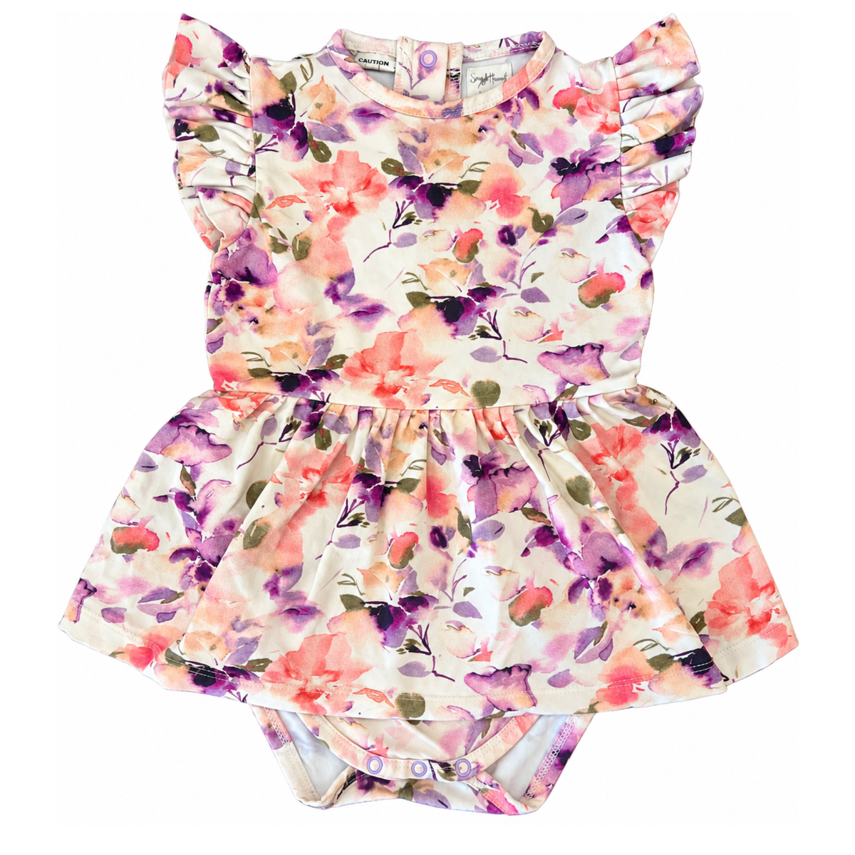 Snuggle Hunny Blushing Beauty Short Sleeve Organic Dress - size 1