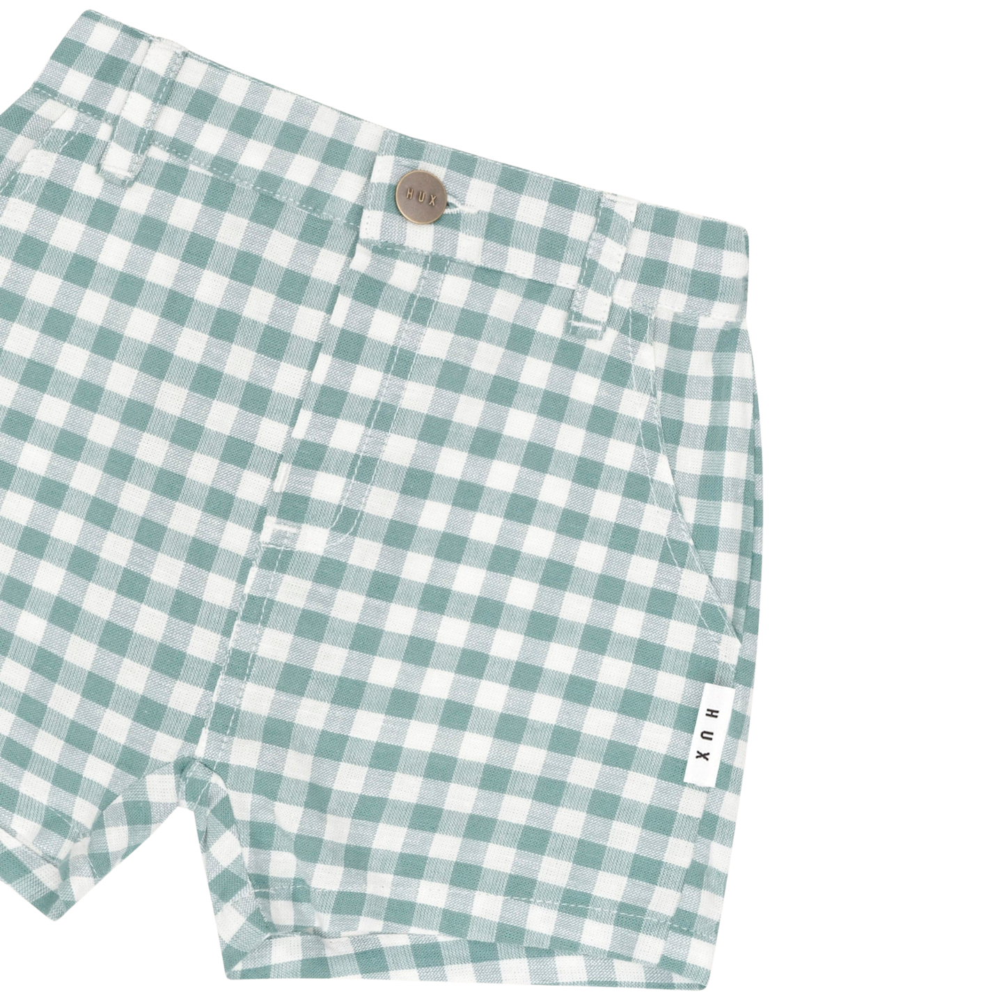 Hux check chino gingham shorts in green - size 4 image 2