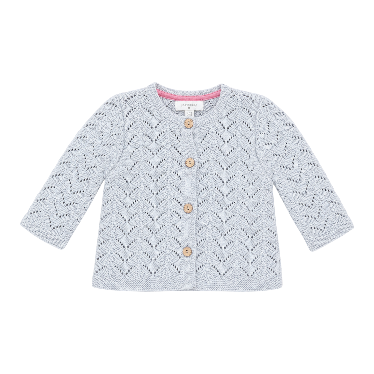 Purebaby knitted cardigan in grey - size 0 image 0
