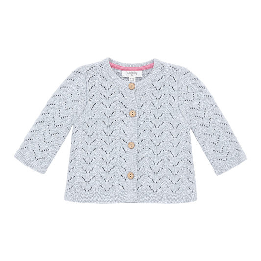 Purebaby knitted cardigan in grey - size 0 image 0