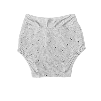 Jamie Kay Pointelle knit bloomer in grey marle - size 1