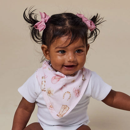 Snuggle Hunny Boots & Bows organic dribble bib