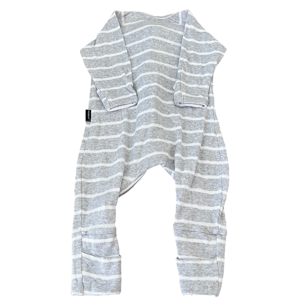 Bonds Grey Stripe Ribbed Wondersuit - size 000