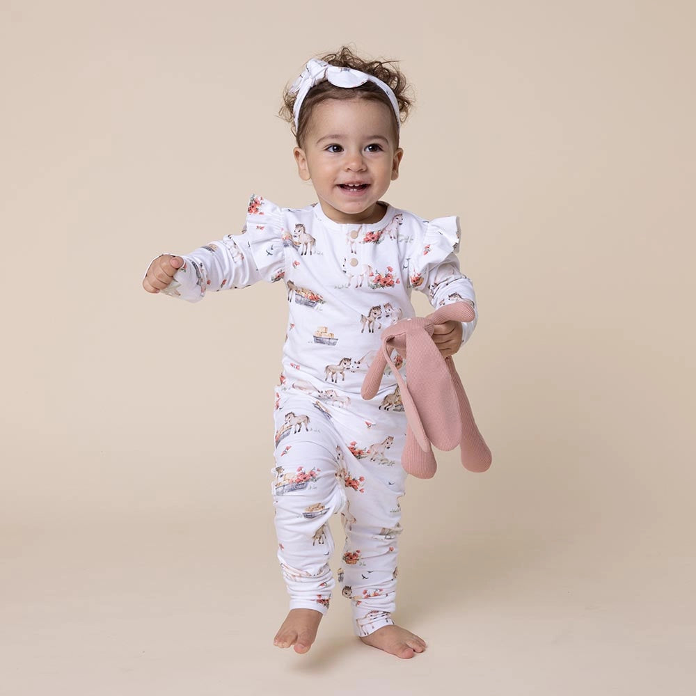 Snuggle Hunny pony pals organic growsuit - size 0 image 1