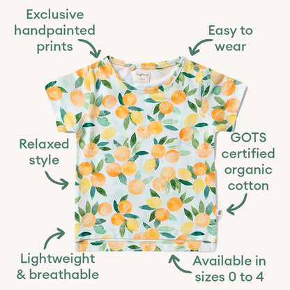 Snuggle Hunny citrus squeeze organic t-shirt  - size 3 image 1