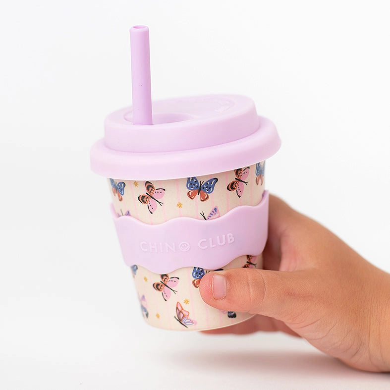 Chino Club - Butterfly Babychino Cup 4oz + straw image 1
