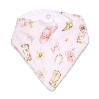 Snuggle Hunny Boots & Bows organic dribble bib