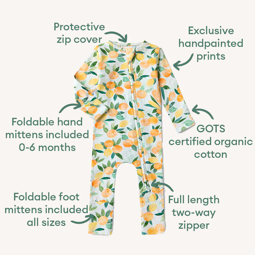 Snuggle Hunny citrus squeeze organic convertible romper - size 2 image 1