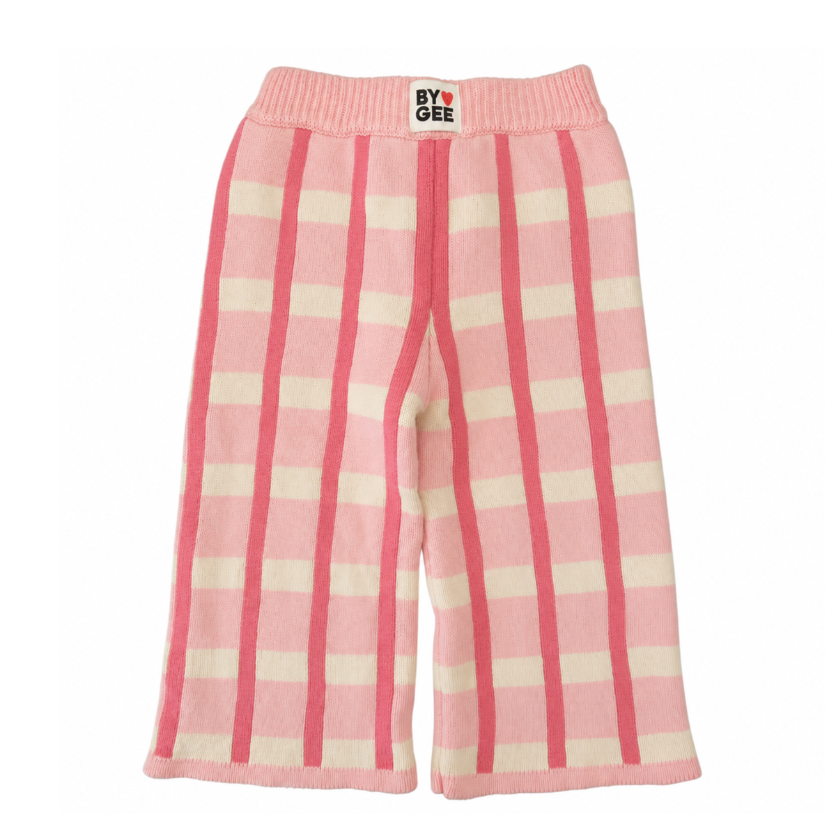 By Gee Peony Check Knit Pants - size 3