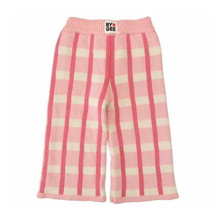 By Gee Peony Check Knit Pants - size 3