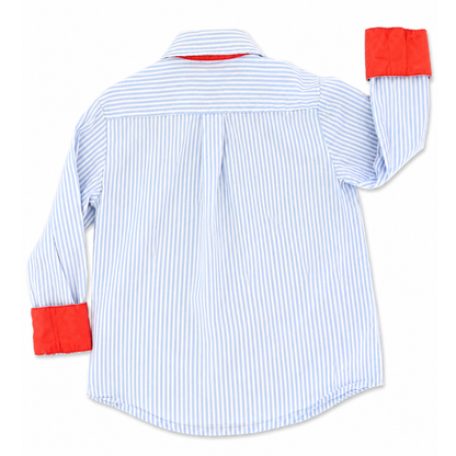 Little Wardrobe Co striped button-up shirt - size 6 image 1